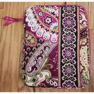 Vera Bradley‎ Tablet Case Paisley Print Padded Zip Closure Pink Purple